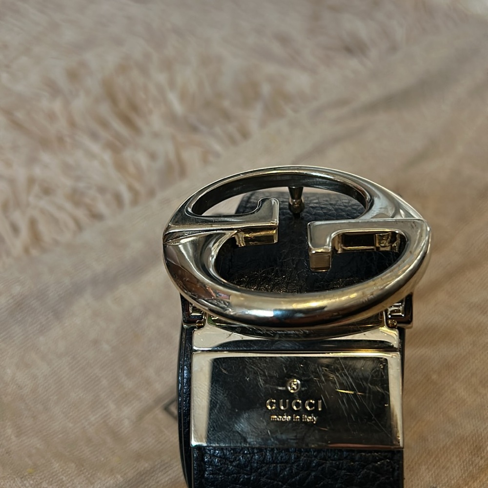 Authentic GUCCI pink and black reversible belt (44).  No box. Made in Italy. - Picture 3 of 10